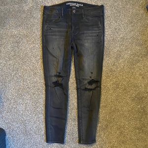 ✖️DISTRESSED BLACK JEGGING✖️